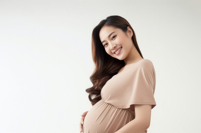 Young pregnant asian woman portrait smile adult. AI generated Image by rawpixel.